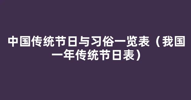 中国的传统节日有哪些 中国传统节日大全一览表