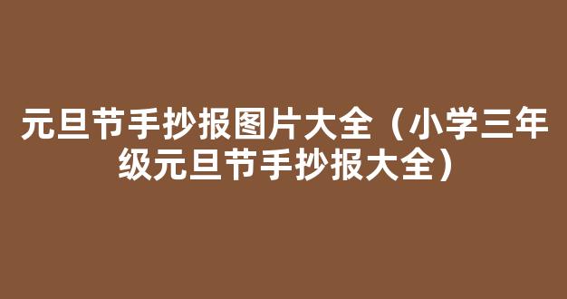 2021三年级元旦节手抄报*大全