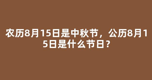 农历8月15日是中秋节，公历8月15日是什么节日？