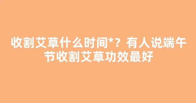 收割艾草什么时间*？有人说端午节收割艾草功效最好